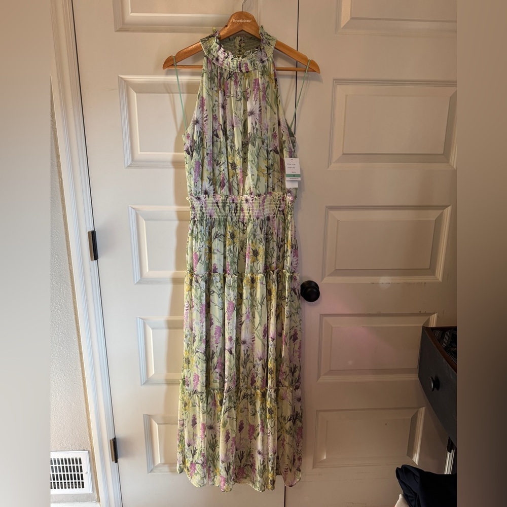 NWT Taylor Green Purple Floral Maxi Dress Wedding Guest Garden Size 8 - Picture 6 of 7